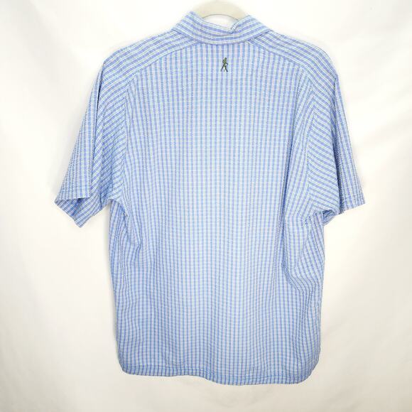 Royal Robbins Outdoor  Travel Blue Striped Men's Button Front Short Sleeve Shirt - Picture 2 of 12